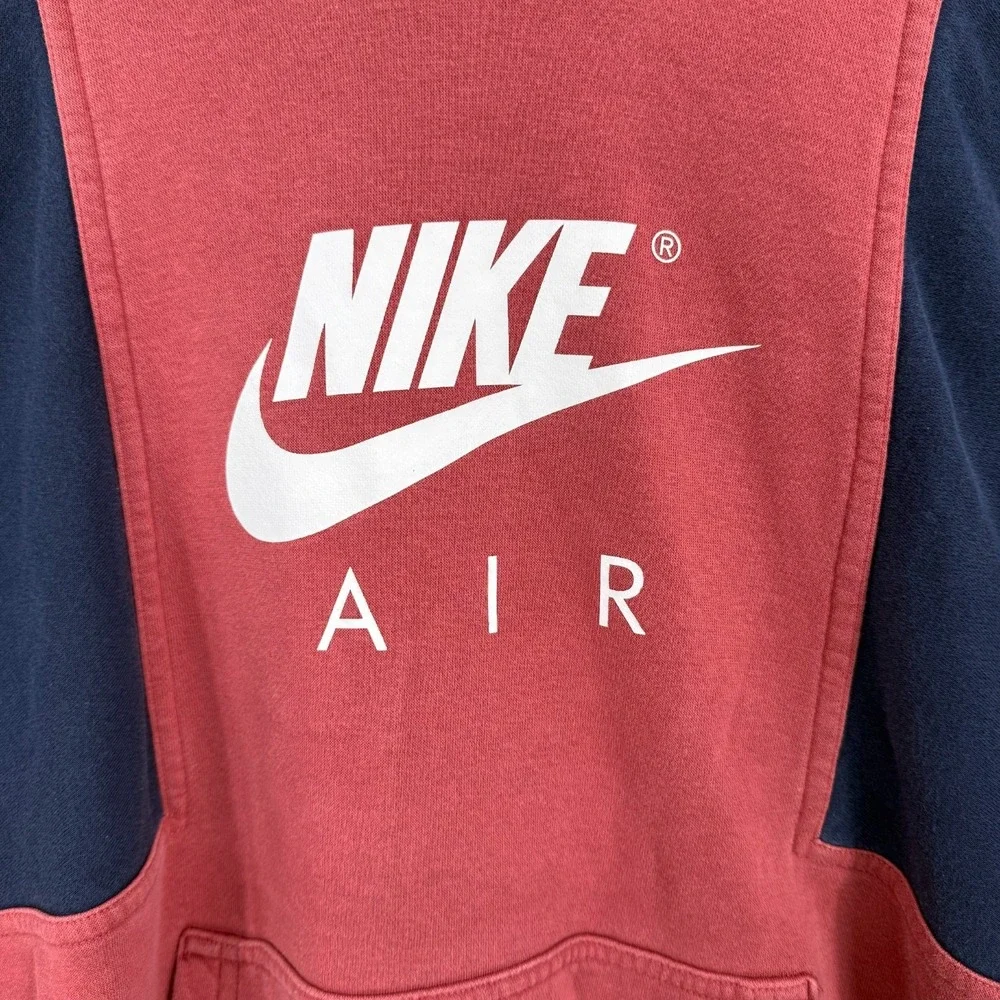 Nike Air Men's Large‎ Red Blue Colorblock Hoodie Pullover Fear of Heights Fleece